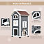 Solid Wood Cat Condo Furniture 2-Floor Pet Shelter, Grey and White, 43&quot; H 842525144469