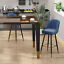Set of 2 Upholstered Barstools Fabric Bar Chairs with Gold-Capped Steel Legs