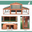 Big Rabbit Cage Guinea Pig House W/ Double Ramp, Weatherproof Wood Rabbit Hutch