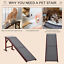 Pet Ramp Bed Steps for Dogs Cats with Non-slip Carpet Top Platform Brown Grey