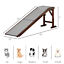 Pet Ramp Bed Steps for Dogs Cats with Non-slip Carpet Top Platform Brown Grey