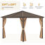 10&apos; x 10&apos; Steel Hardtop Gazebo with Nettings and Curtains Hook Aluminum Frame