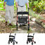 Folding Aluminum Rollator Walker w/ 10&apos;&apos; Wheels Bag Seat and Backrest