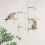 6PCs Modern Steel Cat Wall Shelves with Jumping Platform and Hammock, Cream