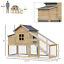 PawHut 69&quot; Chicken Coop, Includes Connecting Ramp and an Easy-Clean Tray Natural 842525157551