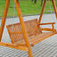 Outsunny Heavy-Duty 3 Seater Hardwood Swing Chair Hammock w/ Canopy Patio Garden