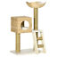 39.5&quot; Cat Tree Tower Cattail Weave W/ Cat Condo, Bed, Ladder, Washable Cushions