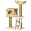 39.5&quot; Cat Tree Tower Cattail Weave W/ Cat Condo, Bed, Ladder, Washable Cushions