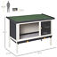 Indoor/Outdoor Wood Rabbit Hutch, Bunny Cage w/Slide-Out Tray, Openable Roof 196393161425