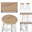 HOMCOM 3PCS Kitchen Trolley Island Set with Wheels 2 Barstool Chairs Drop Leaf