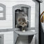 Wooden 2-Story Indoor or Outdoor Cat House W/ Escape Door, Cat Shelter, White 196393161340