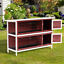 Pawhut 54&quot; 2 Story Large Elevated Wooden Rabbit Hutch Yard Bunny Cage w/ Tray