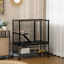 Small Animal Cage for Ferret Chinchilla Guinea Pig W/ Wheels Tray Ramp